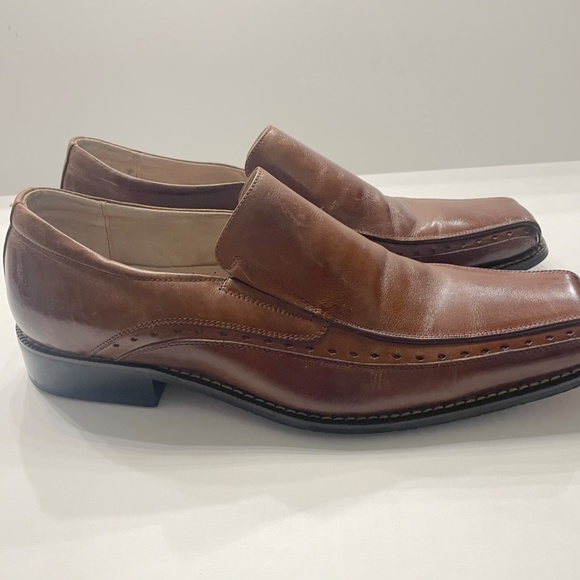 Stacy Adams Mens Brown Leather Slip On Dress Shoes main image 7